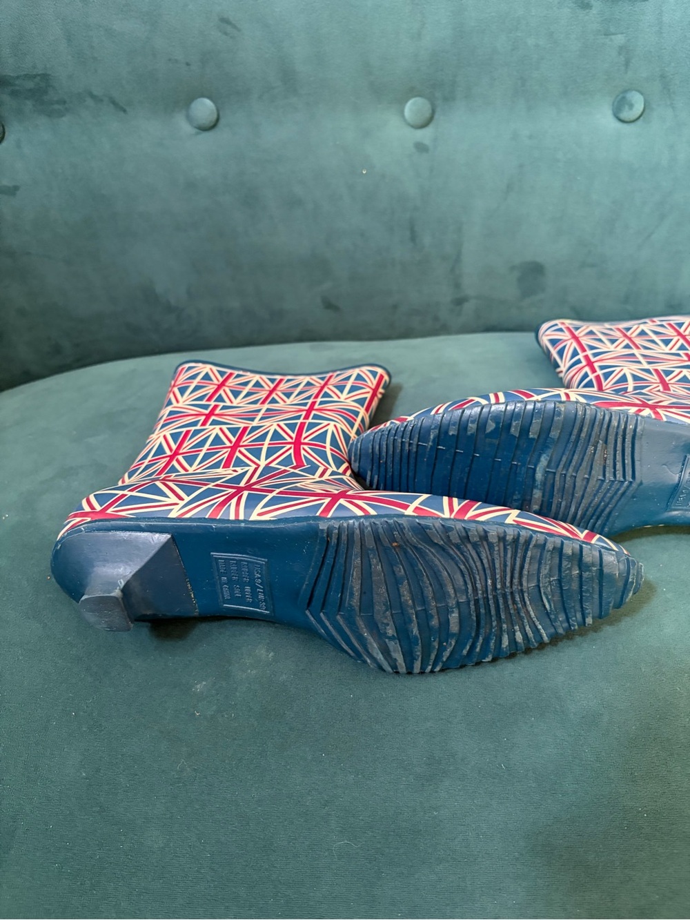 Women's Union Jack kitten heel Rain Booties - Picture 2 of 5